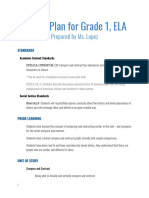 Lesson Plan For Grade 1, ELA: Prepared by Ms. Lopez