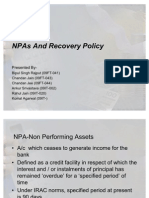 NPAs and Recovery Policy