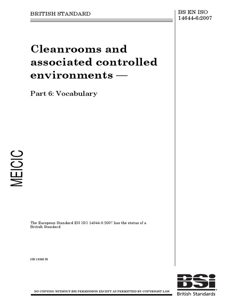 Iso 14644-6 2007 | PDF | International Organization For Standardization ...