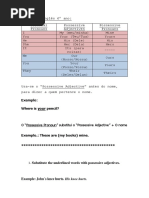 Ficha de Ingles 6 º Ano Can Can T Possessive Pronouns Adjectives Fruit Abd Parts of The House Vocabulary