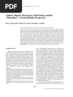 Download Culture Obesity Stereotypes Self-Esteem and the Thin Ideal A Social Identity Perspective by laurapc55 SN39052469 doc pdf