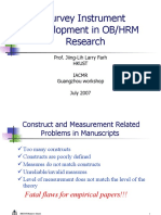 Survey Instrument Development in OB/HRM Research: Prof. Jiing-Lih Larry Farh Hkust Iacmr Guangzhou Workshop July 2007