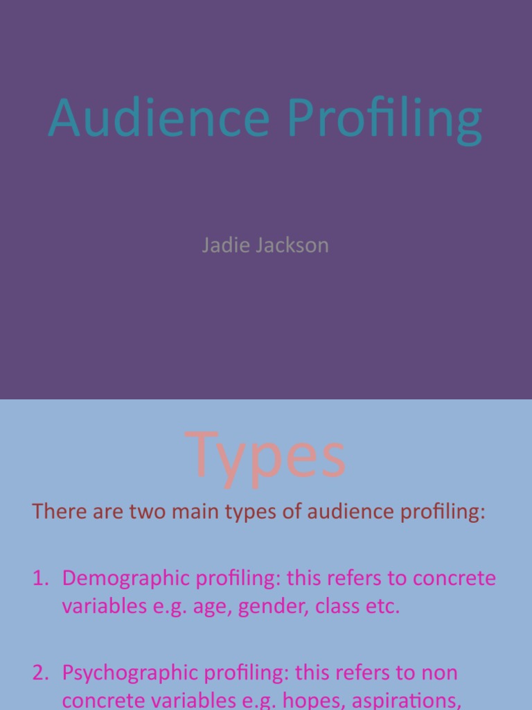 Audience Profiling: Jadie Jackson | PDF | Social Science | Self-Improvement