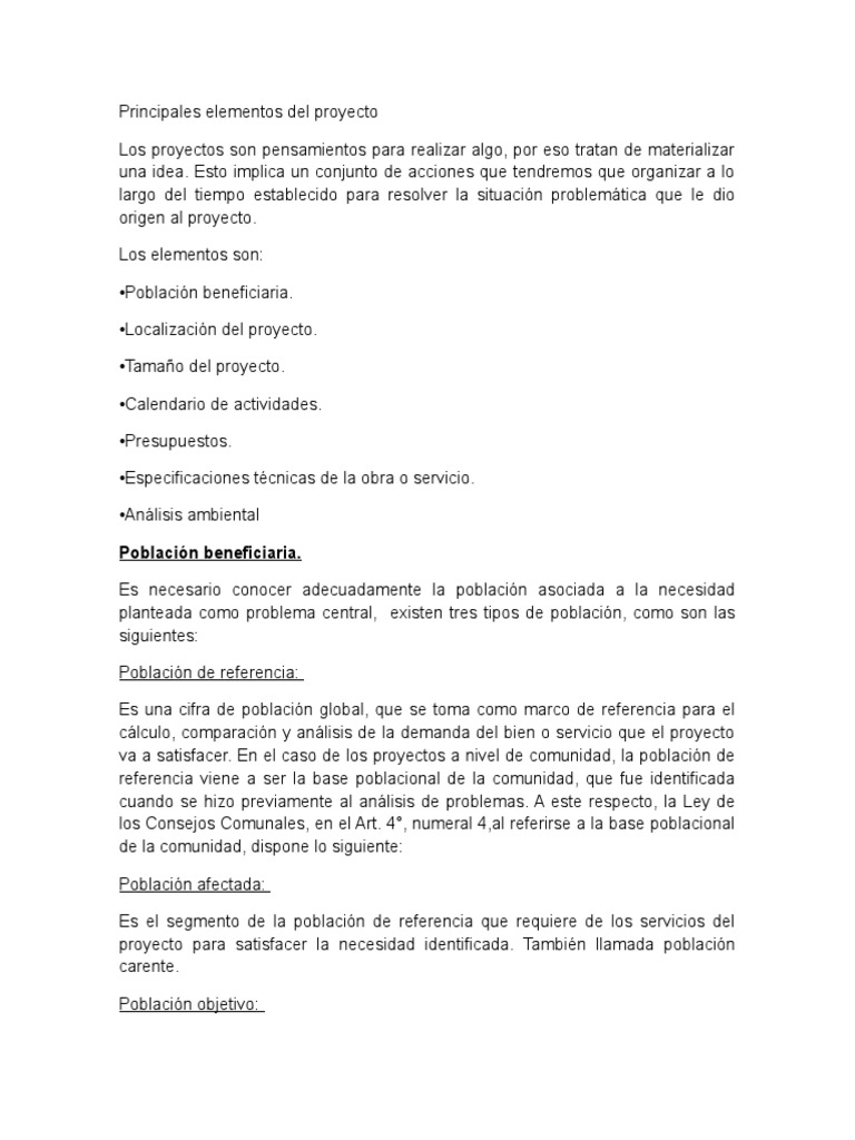 Elementos Clave de Proyectos Comunitarios | PDF | Presupuesto | Agua