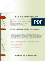 Tipos de emergencias médicas: conato, parcial y general