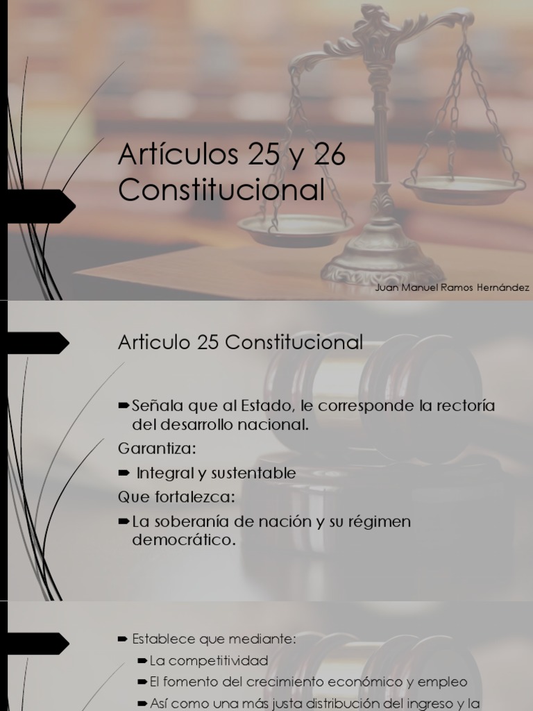 Artículos 25 y 26 de la Constitución Mexicana | PDF | Finanzas y dinero ...