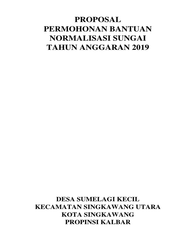 Contoh Proposal Normalisasi Sungai Pdf