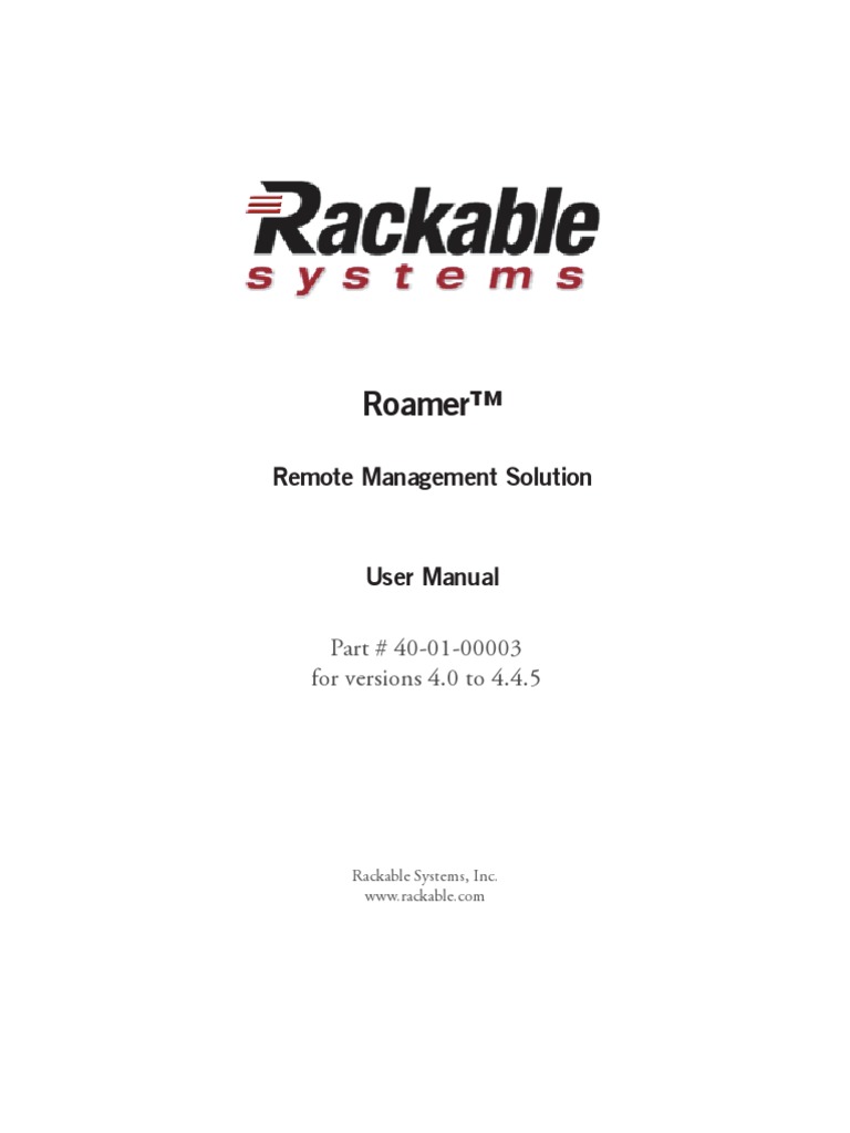 Rackable RoamerUserManual4.4.5 | PDF | Computer Terminal | Command Line ...