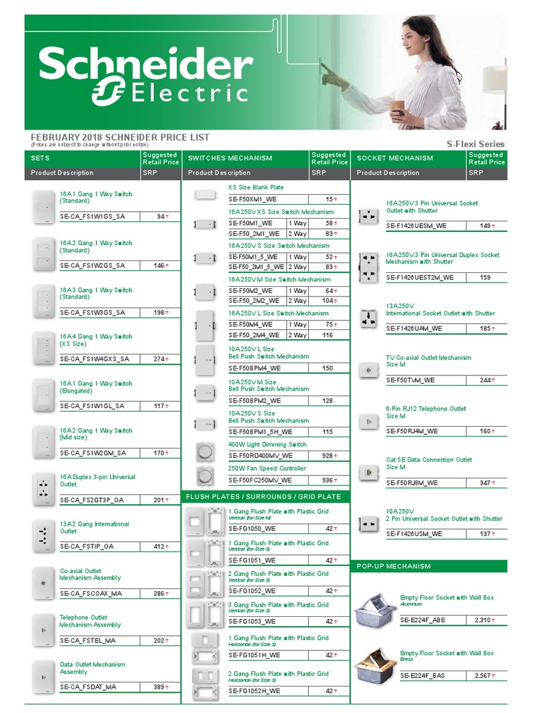 PriceList Schneider Electric FEB 2018 Issue V1 PDF Components