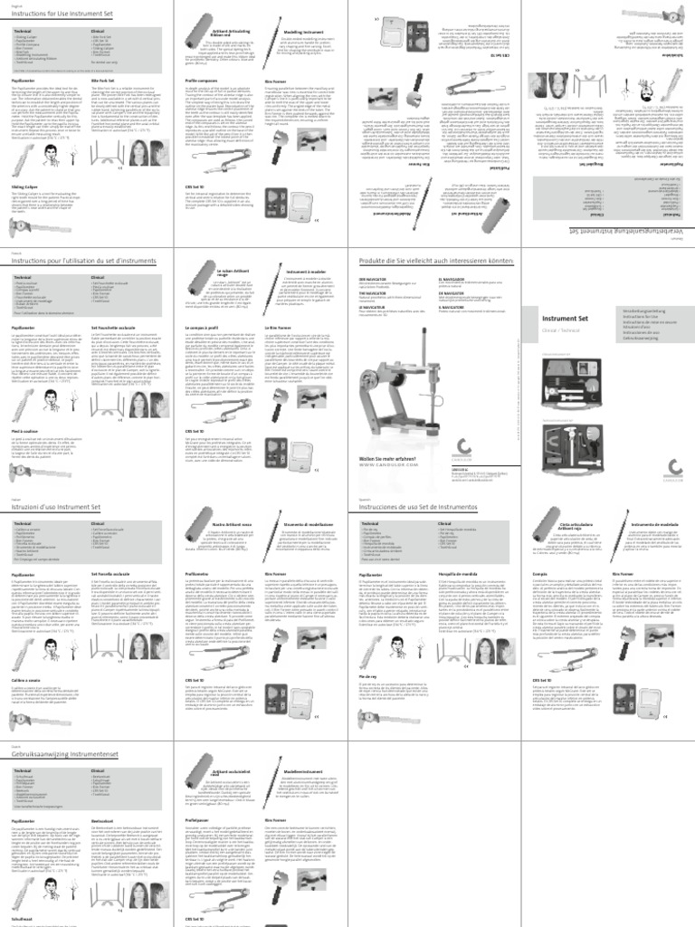 Instructions For Use Clinical Instrument Set | PDF