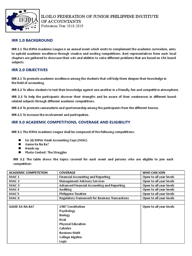 Iloilo Federation of Junior Philippine Institute of Accountants 