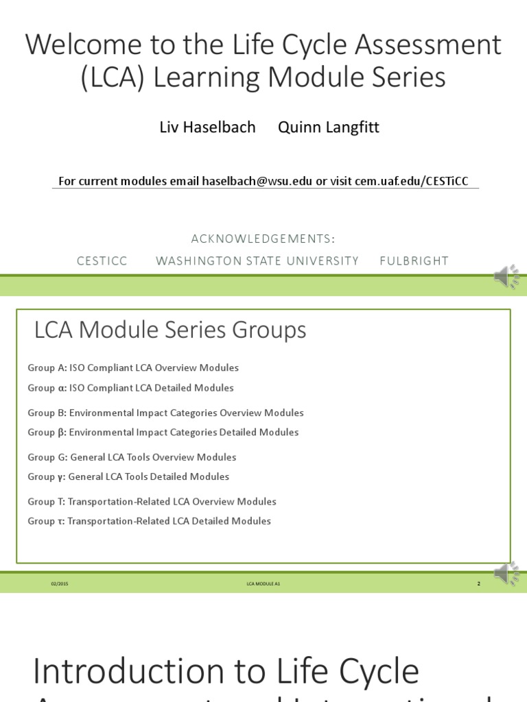 Introduction To Life Cycle Assessment And Iso Standard 14040 Pdf