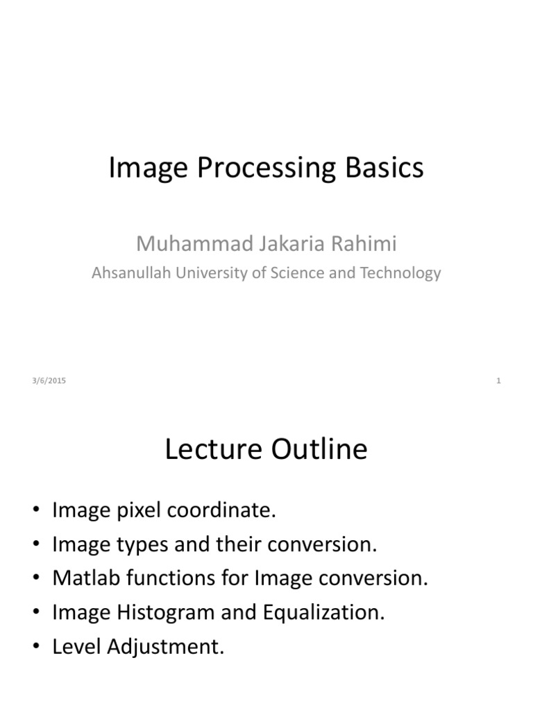 Image Processing Basics: Muhammad Jakaria Rahimi | PDF | Rgb Color ...