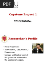 Title Proposal Presentation Clinic