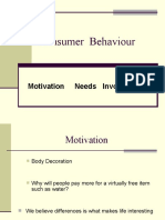 Consumer Behaviour: Motivation Needs Involvement