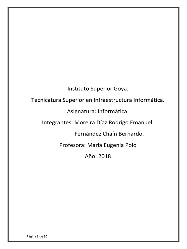 Trabajo Práctico de Informática 2018 | PDF | Periférico | Hardware de ...