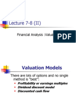 Lecture 7-8 (II) : Financial Analysis:Valuation
