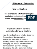 Methods of Demand Estimation for Agro Dealers