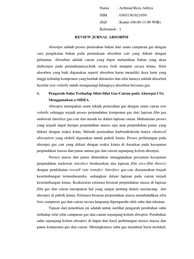 Pengaruh Suhu pada Absorpsi CO2 dan Biogas | PDF | Sains & Matematika
