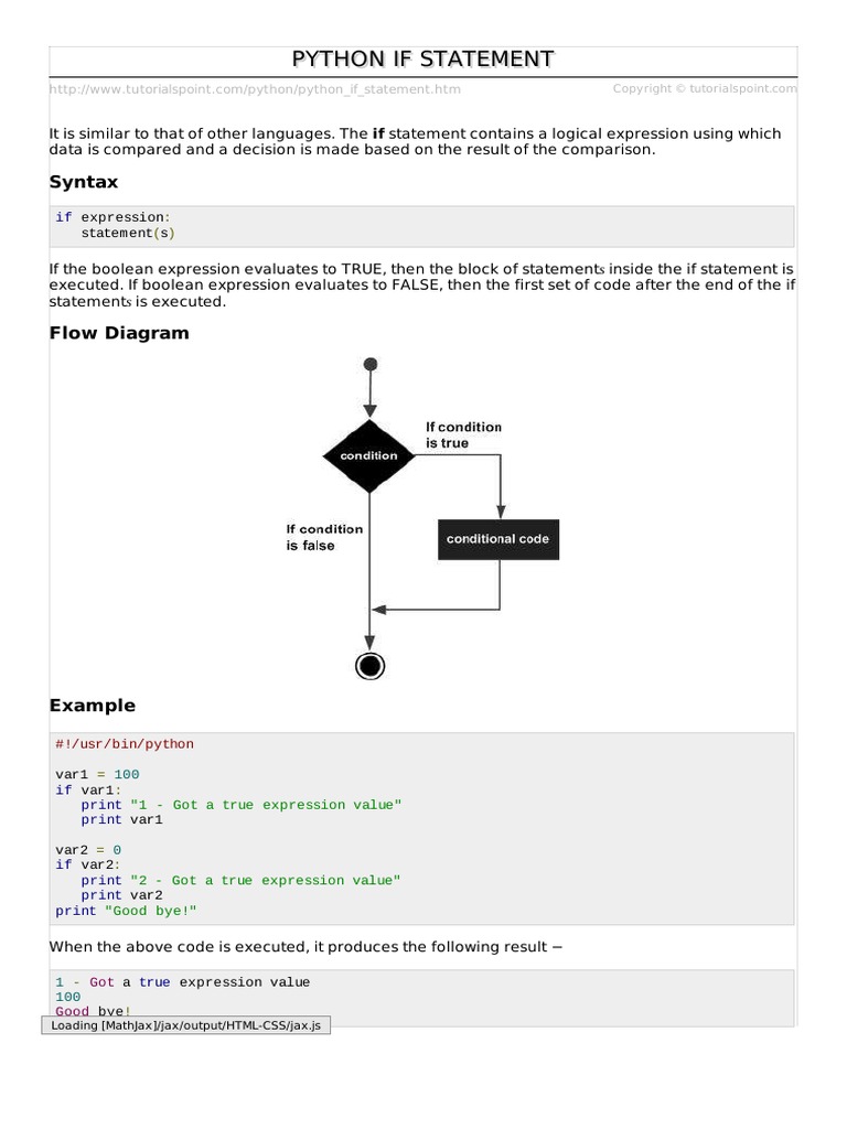 Python If Statement PDF | PDF