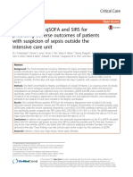 2- Comparison of QSOFA and SIRS for Predicting Adverse Outcomes of Patients With Suspicion of Sepsis Outside the ICU