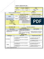 Daily Lesson Plan: Week DAY Date Class Subject Time