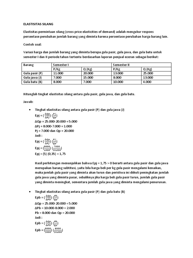Elastisitas Silang