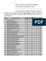 TJPR Edital Contador 2008 Classificação Final