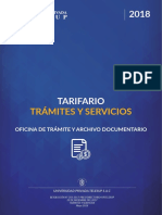 Tarifa de Servicios Prestados en La Telesup