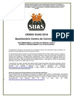 Censo SUAS 2018 Centro Convivencia