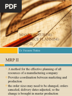 Manufacturing Resource Planning (MRP Ii) : Dr. Parneeta Thakur