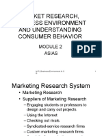 Market Research, Business Environment and Understanding Consumer Behavior