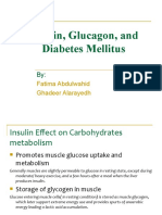 Insulin, Glucagon, and Diabetes Mellitus: Fatima Abdulwahid Ghadeer Alarayedh