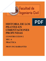 Historia de los pilotes en cimentaciones profundas