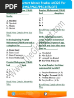 400 Important Islamic Studies MCQS For CSSPMSPPSCFPSCNTSOTS PDF