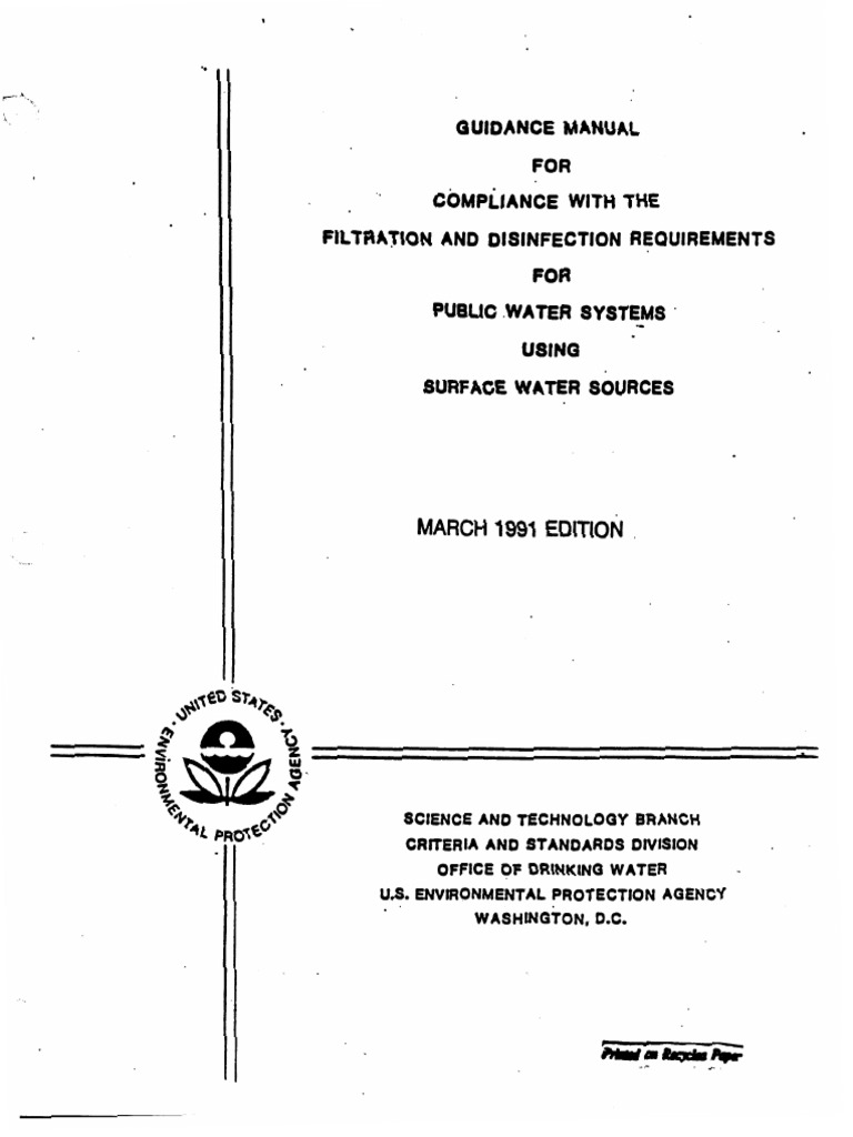 Guidance Manual For Compliance With The Filtration and Disinfection