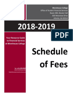 Schedule of Fees: Your Resource Guide To Financial Services at Morehouse College