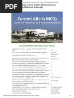 Most Important Current Affairs MCQs About All Provincial and National Assembly