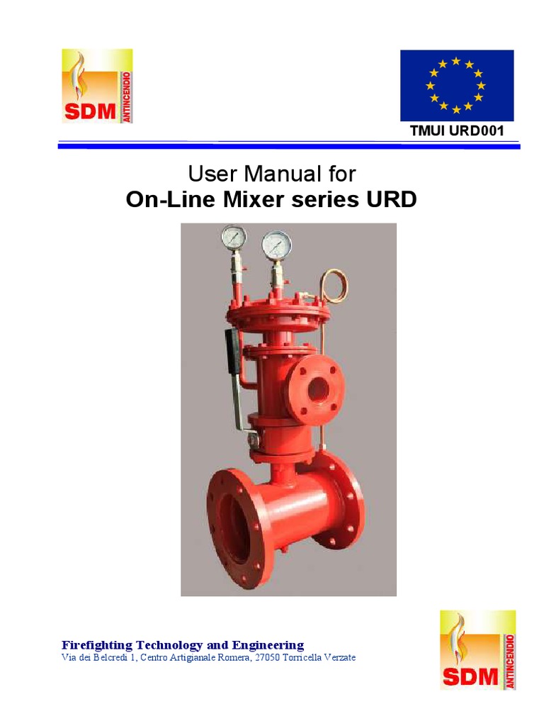 URD On-Line Mixer User Manual | PDF | Valve | Calibration