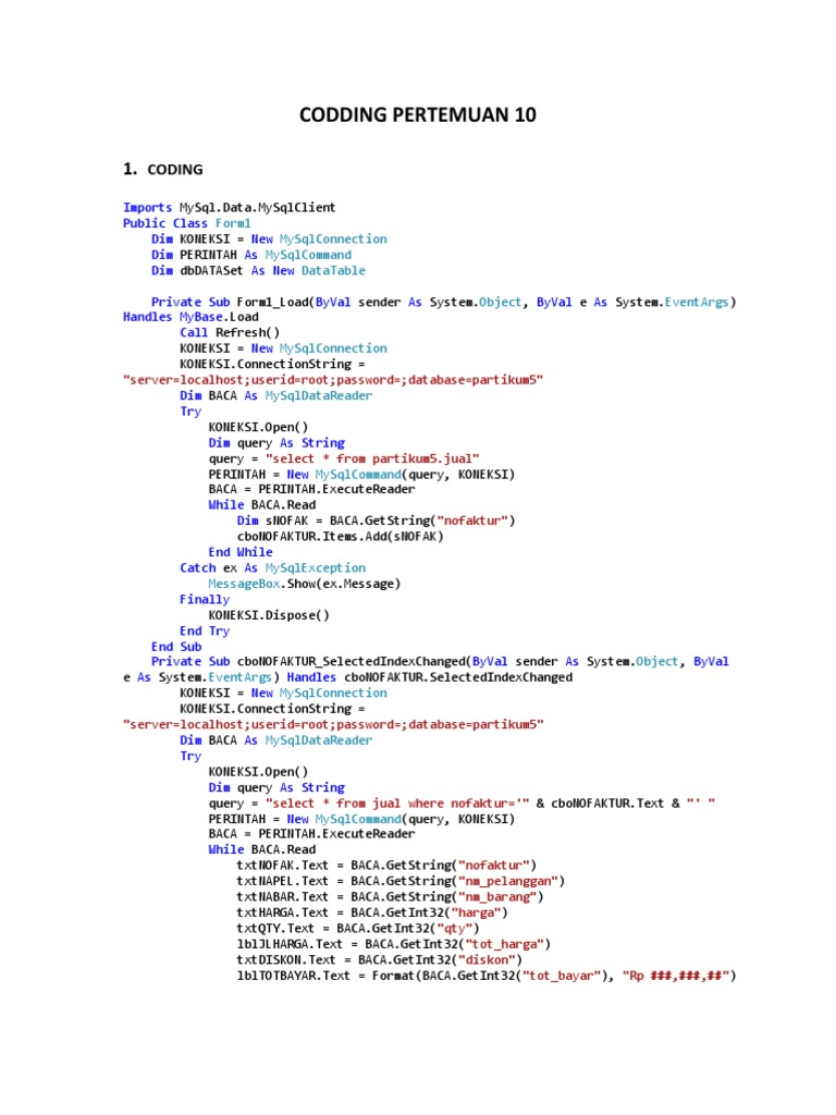 Codding Pertemuan 10 | PDF