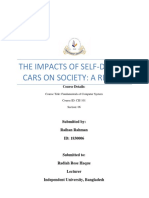 The Impacts of Self-Driving Cars On Society: A Review: Submitted By: Raihan Rahman ID: 1830006