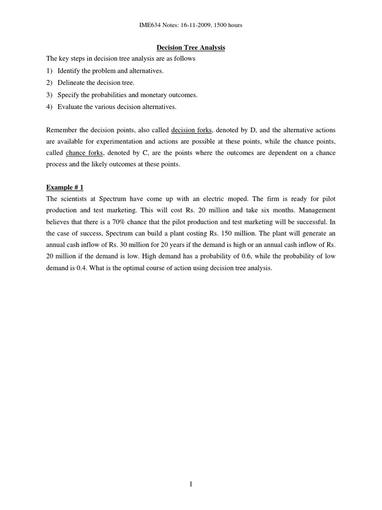 Project Management Decision Trees | PDF | Risk | Expected Value
