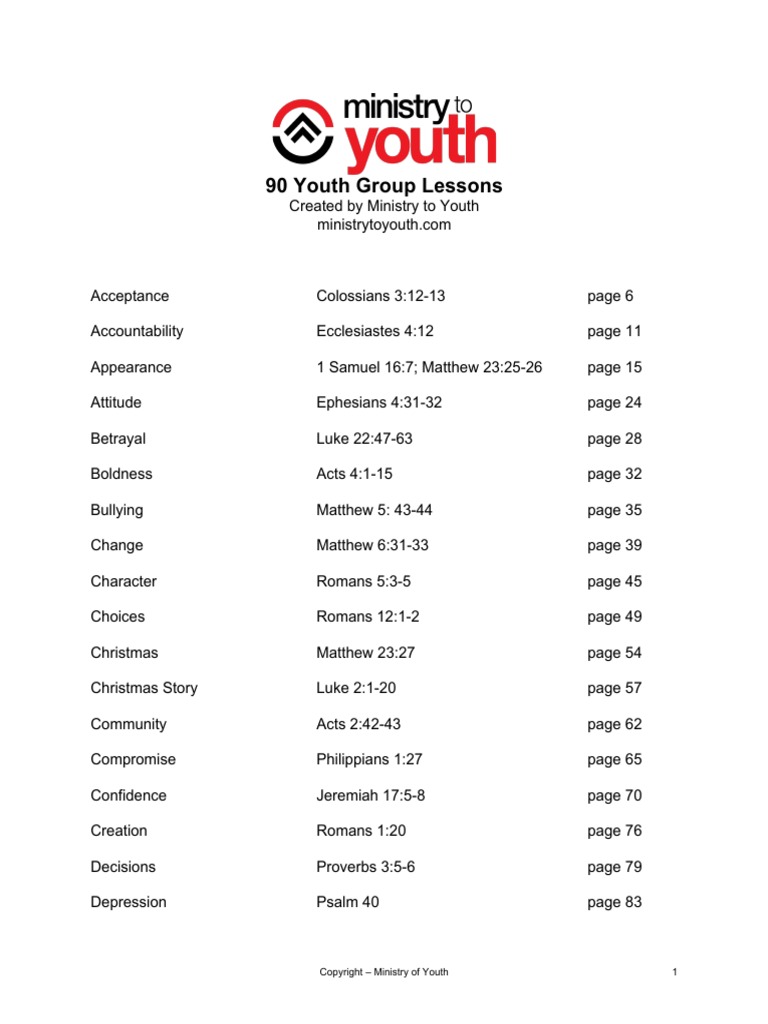 90 Youth Group Lessons Mty Pdf Forgiveness Gospel Of Matthew