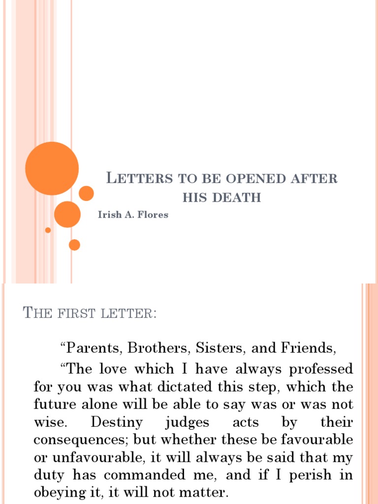Letters to Be Opened After His Death: Jose Rizal Bids Farewell to His ...