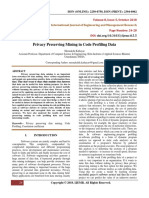 Privacy Preserving Mining in Code Profiling Data: ISSN (ONLINE) : 2250-0758, ISSN (PRINT) : 2394-6962