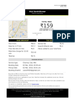Ola invoice details for Rs. 159 fare