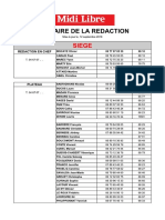 Annuaire de La Rédaction