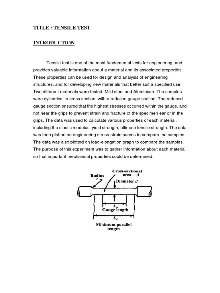 Comparing The Mechanical Properties Of Mild Steel And Aluminum Through