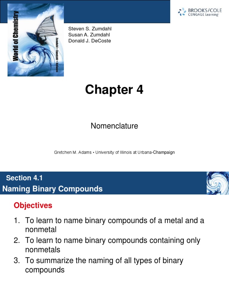 Naming Binary Compounds: Nomenclature | PDF | Ion | Chemical Compounds