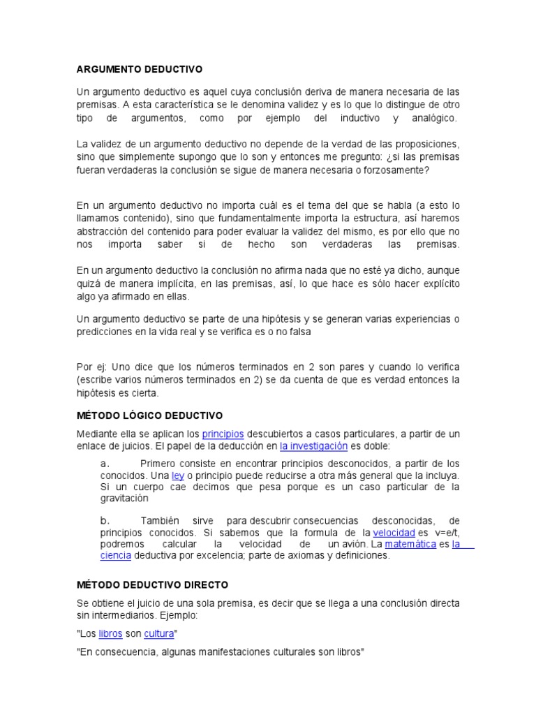 ARGUMENTO DEDUCTIVO
